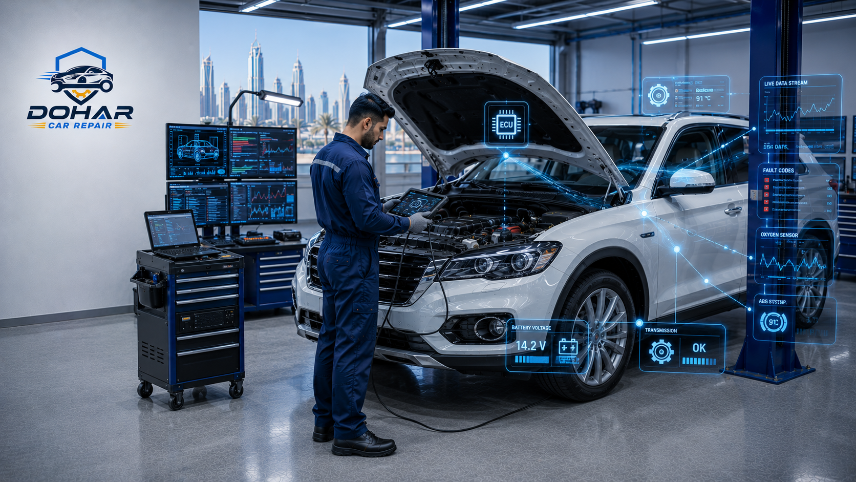 Computer diagnostics and engine scanning service in Doha